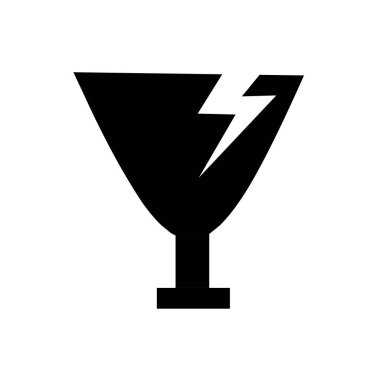 Kırık cam ikon vektörü veya cam ikon. kırılgan simge