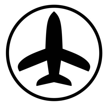 Basit tasarımı olan uçak simgesi vektörü