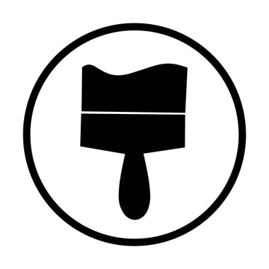 beyaz arkaplanda boya fırçası simgesi vektörü