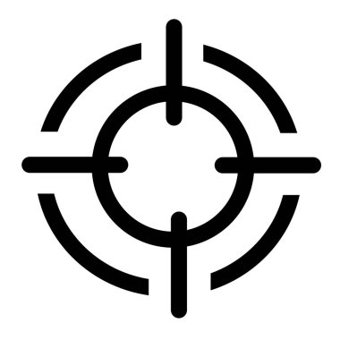 Basit dizaynlı odak simgesi vektörü. Objektif simgesi