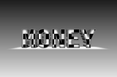 Duvar kağıdı, ekran yazdırma ve daha fazlası için para sözcüğüyle 3D metin