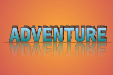 Duvar kağıtları, giysiler ve daha fazlası için ADVENTURE sözcüğüyle metin efektleri
