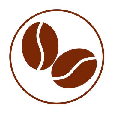 kahve çekirdeği simgesi vektörü beyaz arkaplanda