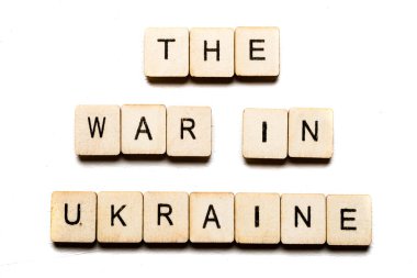 Ukrayna 'daki savaş konsepti Ukrayna' da Savaş tabelasını gösteriyor.