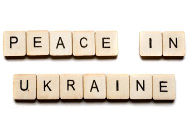 Ukrayna 'daki savaş konsepti Ukrayna' da barış işareti gösteriyor.