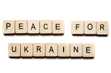 Ukrayna 'daki savaş konsepti Ukrayna için barış işareti gösteriyor.