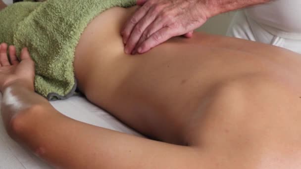 Young Male Adult Having Sports Massage — Stok video