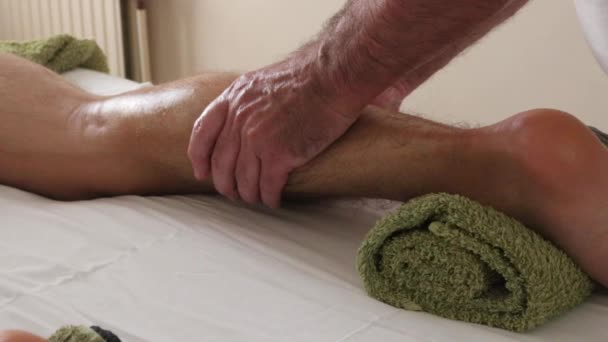 Young Male Adult Having Sports Massage — Vídeo de Stock