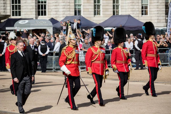 London Egyesült Királyság 2022 Szeptember Erzsébet Királynő Koporsójának Felvonulása Westminster — Stock Fotó