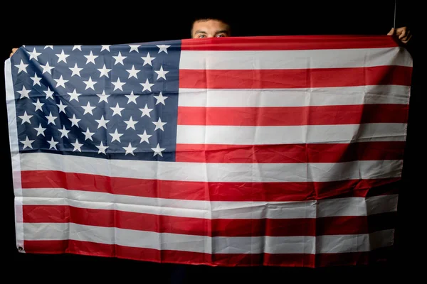 배경에 아메리카 국기를 — 스톡 사진