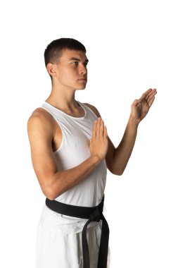 Karate Açık El Bloğu Çalışması Yapan 19 Yaşındaki Genç Çocuk