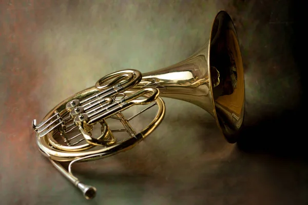 Francia Kürt Egy Ősi Fém Hangszer Népszerű Klasszikus Rézfúvós Zene — Stock Fotó