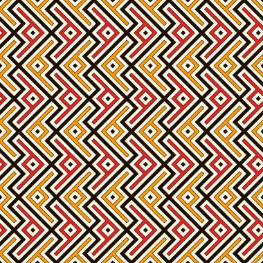 Etnik, kabilesel, pürüzsüz yüzey deseni. Arka planda tekrarlanan semboller. Eski halk süsü. Geometrik şekiller motifi. Coğrafi soyut duvar kağıdı. Dijital kağıt, tekstil baskısı. Vektör sanatı