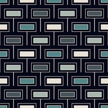 Çağdaş geometrik desen. Tekrarlanan çokgenler, dikdörtgenler motifi. Basit bir süs. Modern soyut arka plan. Kusursuz yüzey tasarımı. Geo duvar kağıdı. Dijital kağıt, tekstil baskısı. Vektör sanatı