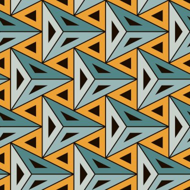 Çağdaş geometrik desen. Tekrarlanan üçgen süslemesi. Modern soyut arka plan. Kusursuz yüzey tasarımı. Geo duvar kağıdı. Dijital kağıt, tekstil baskısı. Vektör illüstrasyonu