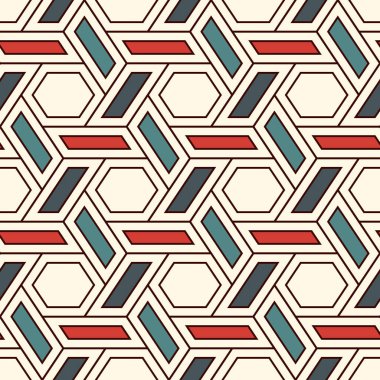 Çağdaş bal peteği geometrik deseni. Tekrarlanan altıgen süsü. Modern mozaik fayansların arka planı. Kusursuz yüzey soyut tasarımı. Geo duvar kağıdı. Dijital kağıt, tekstil baskısı. Vektör illüstrasyonu