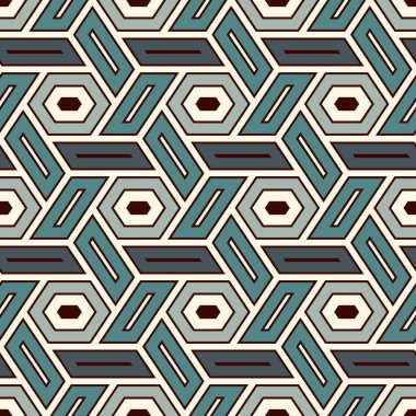 Çağdaş bal peteği geometrik deseni. Tekrarlanan altıgen süsü. Modern mozaik fayansların arka planı. Kusursuz yüzey soyut tasarımı. Geo duvar kağıdı. Dijital kağıt, tekstil baskısı. Vektör illüstrasyonu