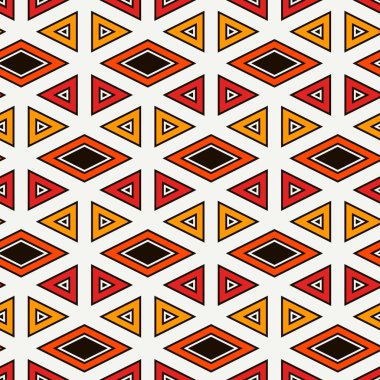 Etnik, kabilesel, pürüzsüz yüzey deseni. Amerikan yerlilerinin tarzı. Tekrarlanan elmas, üçgen süsü. Geometrik şekiller motifi. Boho şık dijital kağıt, tekstil baskısı. Modern jeo duvar kağıdı.