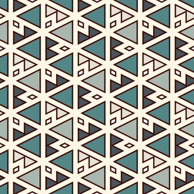 Etnik, kabilesel, pürüzsüz yüzey deseni. Amerikan yerlilerinin tarzı. Tekrarlanan üçgen motifi. Çağdaş geometrik duvar kağıdı. Boho şık dijital kağıt, tekstil baskısı. Vektör sanatı