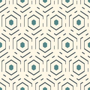 Çağdaş bal peteği geometrik deseni. Tekrarlanan altıgen süsü. Modern mozaik arka plan. Kusursuz yüzey soyut tasarımı. Geo duvar kağıdı. Dijital kağıt, tekstil baskısı. Vektör sanatı