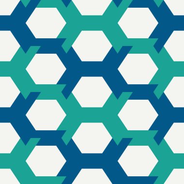 Çağdaş bal peteği geometrik deseni. Tekrarlanan altıgen süsü. Modern mozaik fayansların arka planı. Kusursuz yüzey soyut tasarımı. Geo duvar kağıdı. Dijital kağıt, tekstil baskısı. Vektör illüstrasyonu