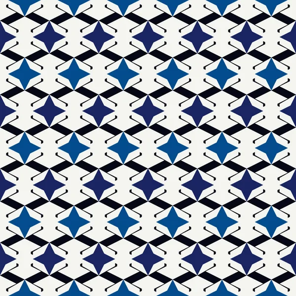 Geometrische Naadloze Patroon Minimale Stijl Oppervlakteafdruk Herhaalde Sterren Motief Ornament — Stockvector
