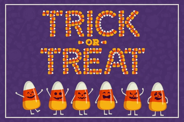 Šťastný Halloween Koncept Blahopřání Plakát Trick Treat Background Vtipná Sbírka — Stockový vektor