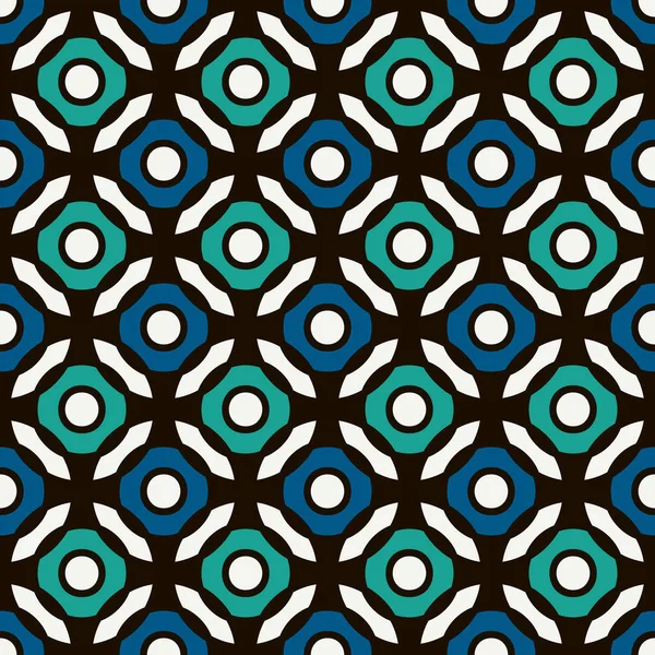 Modré Barvy Hladký Vzor Opakovanými Překrývajícími Kruhy Motiv Řetězu Kulatých — Stockový vektor