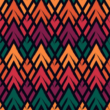 Boya fırçası pürüzsüz desen. Freehand grunge tasarım arka planı. Motif doğulu süsü ölçeklendir. Moda el çizimi geometrik baskı. Modern sanatsal el soyut vektör duvar kağıdı çizimi