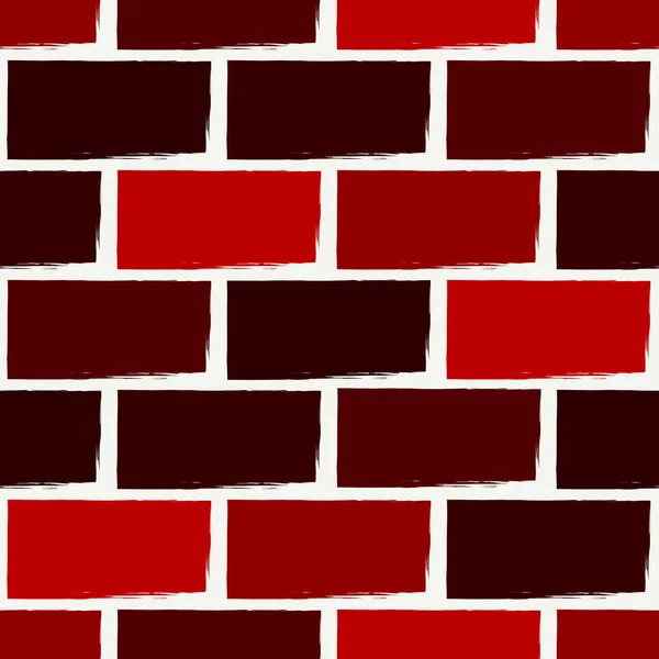 Brick Wall Motif Handdrawn Classic Geometric Print Paint Brush Strokes — Stock Vector