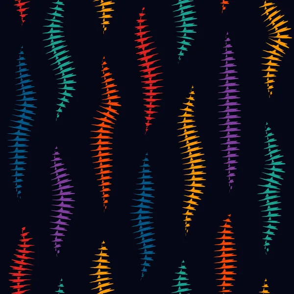 Freihändig Gestaltete Florale Ornamente Handgezeichnetes Blattmotiv Nahtloses Muster Trendige Pinselstriche — Stockvektor