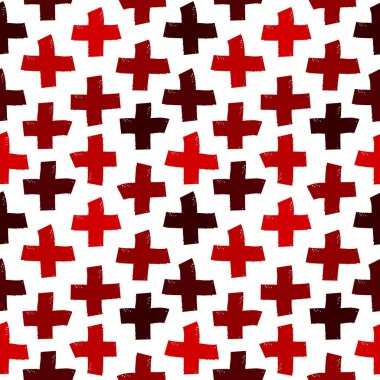 Boya fırçası pürüzsüz bir desen oluşturur. Freehand grunge tasarım arka planı. Çapraz motif modern asgari süs. Moda el çizimi geometrik baskı. Sanatsal el, soyut vektör duvar kağıdı çizmiş