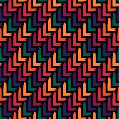 Boya fırçası pürüzsüz desen. Freehand grunge tasarım arka planı. Çapraz parke döşeme motifi süsü. Moda el çizimi geometrik baskı. Modern sanatsal el soyut vektör duvar kağıdı çizimi