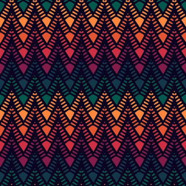 민족적 패턴이지 방향의 지그재그 줄무늬를 자유롭게 접어라 Boho Chic Design — 스톡 벡터