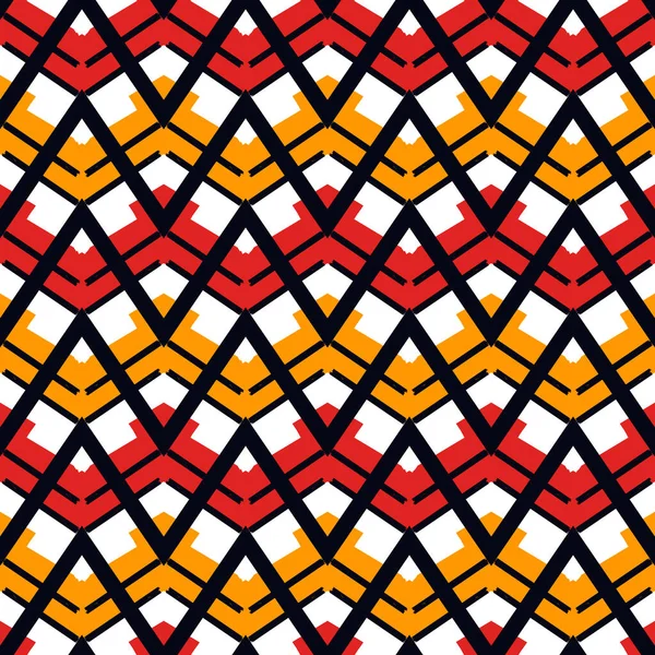 Ethnic Seamless Pattern Freehand Horizontal Zigzag Chevron Stripes Print Boho — Stock Vector