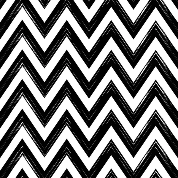 Fırça darbeleri kusursuz desen oluşturur. Freehand yatay zikzak çizgileri. Tekrarlanan semboller arka planda. Basit bir geometrik süs. Moda grunge tasarımı. Vektör soyut modern duvar kağıdı