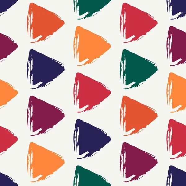 Driehoekig Motief Minimale Geometrische Print Paint Borstel Naadloos Patroon Freehand Rechtenvrije Stockillustraties