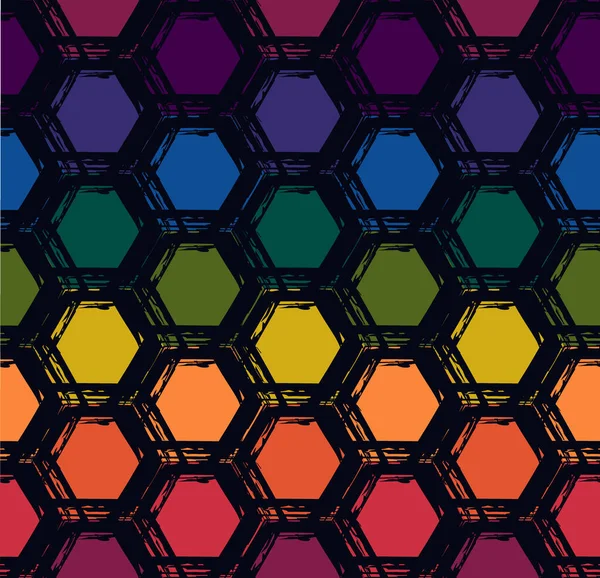 Wabennahtloses Muster Wiederholte Textur Des Hexagon Motivs Pinsel Mit Klassischem — Stockvektor