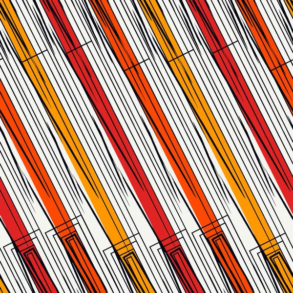 幾何学的なシームレスなパターン 線形スタイルの背景 現代のグリッドプリント ストレートストライプ 斜線モチーフの装飾 流行の現代的な地理の壁紙 抽象ベクトル設計 — ストックベクタ