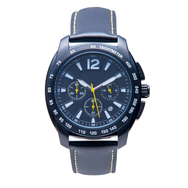 Kol saati beyaz arkaplanda siyah.