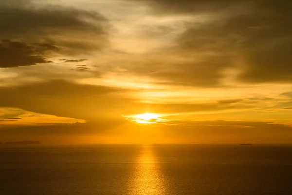 The sky and the ocean before sunrise.