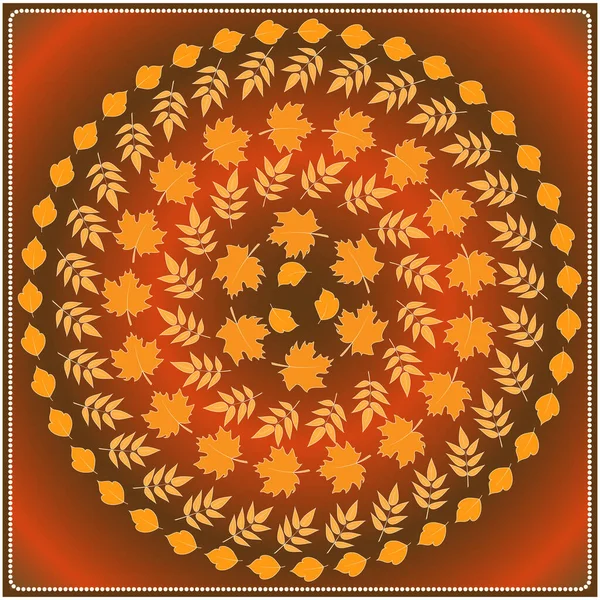 Dekorativ Komposition Symbol För Hösten Ljusa Färger Hösten Orange Blad — Stock vektor