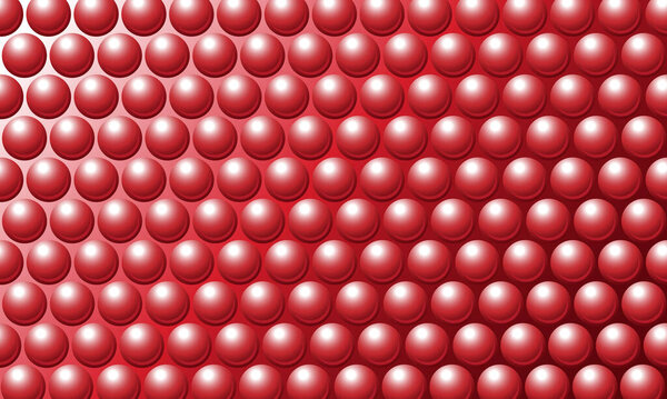 Красные трехмерные шары на красном фоне. Для оформления магазина, упаковки. Справочная информация для разработчиков веб-сайтов. Модная векторная иллюстрация.