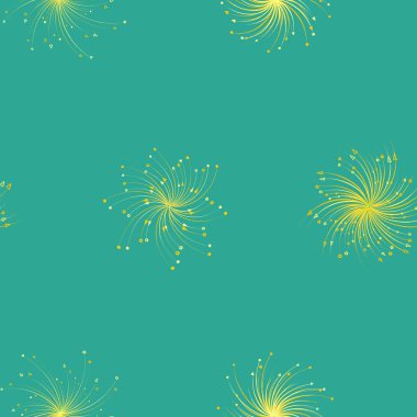 Yeşil arkaplanda sarı yıldızlı desen