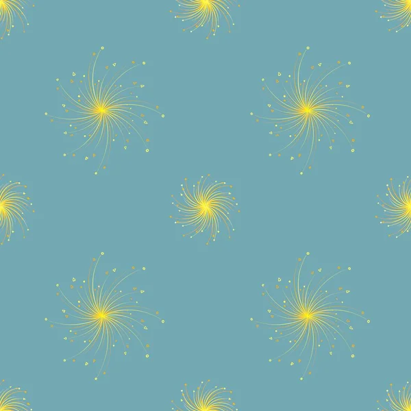 Pattern Yellow Stars Blue Backgrond — Stock Photo, Image