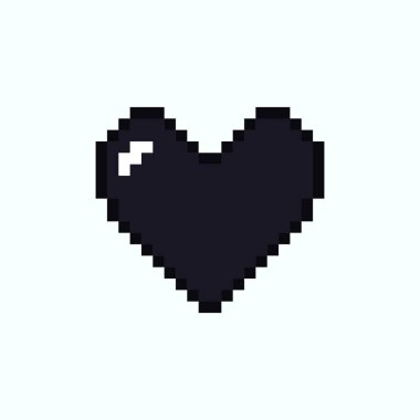 Vektör siyah piksel kalp simgesi