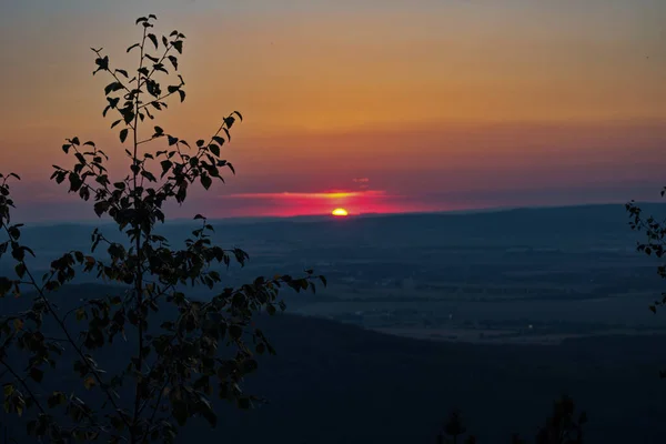 Gün Batımı Dağlarda Vlci Hora Cernosin — Stok fotoğraf