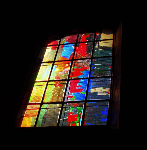 Fenêtre Intérieur Église Kostel Vech Svatch Litomerice — Photo