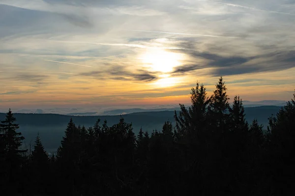 Güzel Gün Batımı Manzarası Horni Blatna — Stok fotoğraf