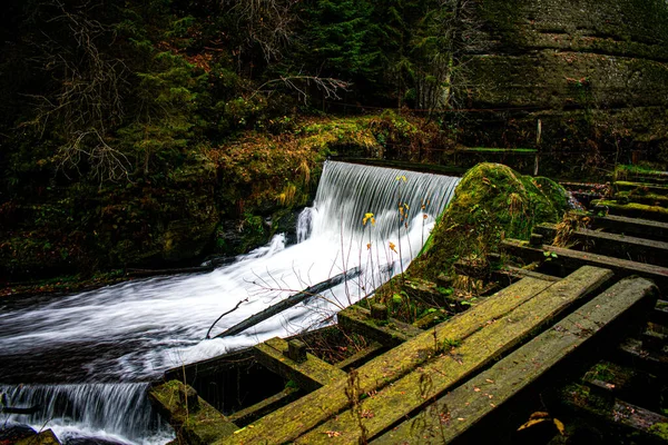 Wasserfall Park Hrensko Tschechien — Stockfoto